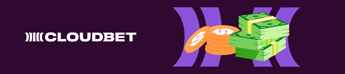 new cloudbet logo with casino chips and cash