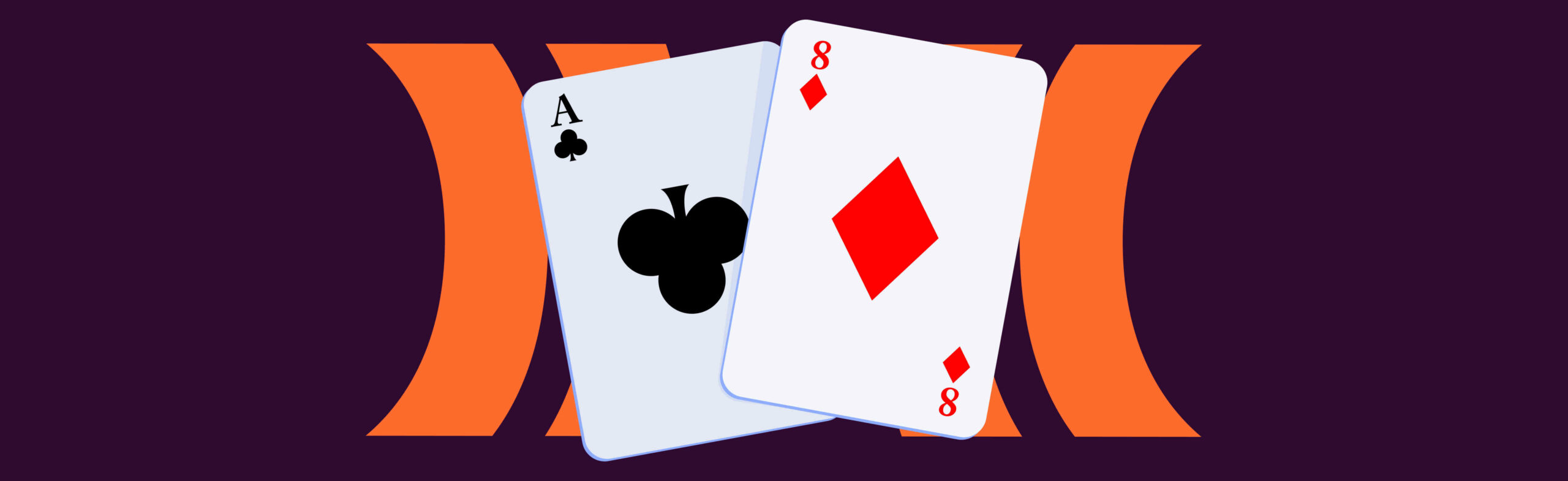 a pair of cards, Ace and 8, with the cloudbet logo in the background