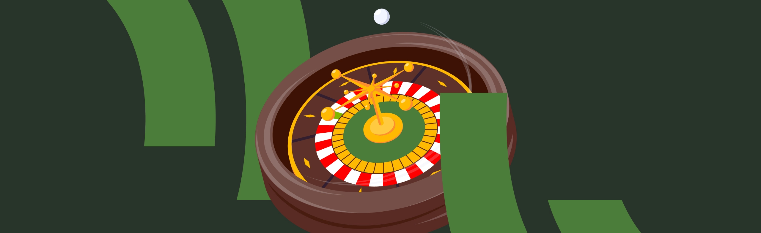 graphic illustration of american roulette wheel spinning